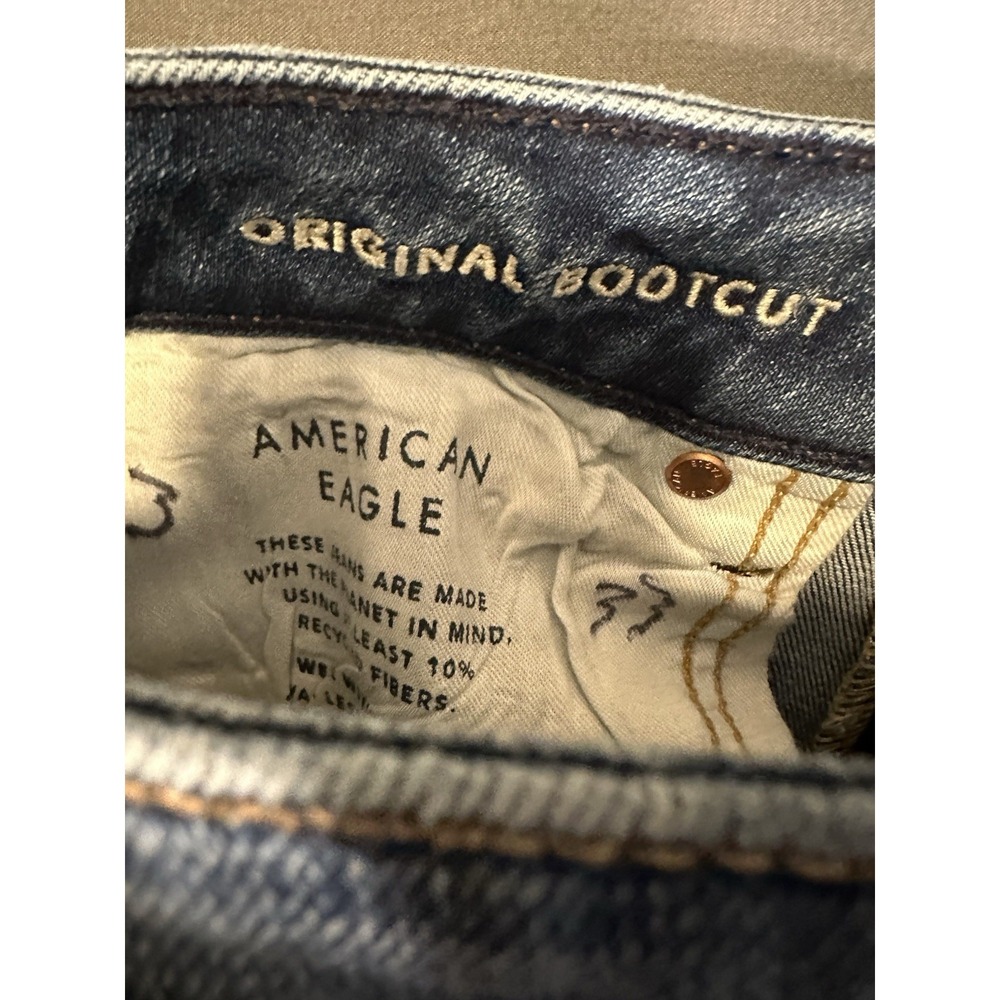 American Eagle Original Bootcut Jeans Mens 33x32 Blue Excellent Airflex+ - Picture 5 of 8
